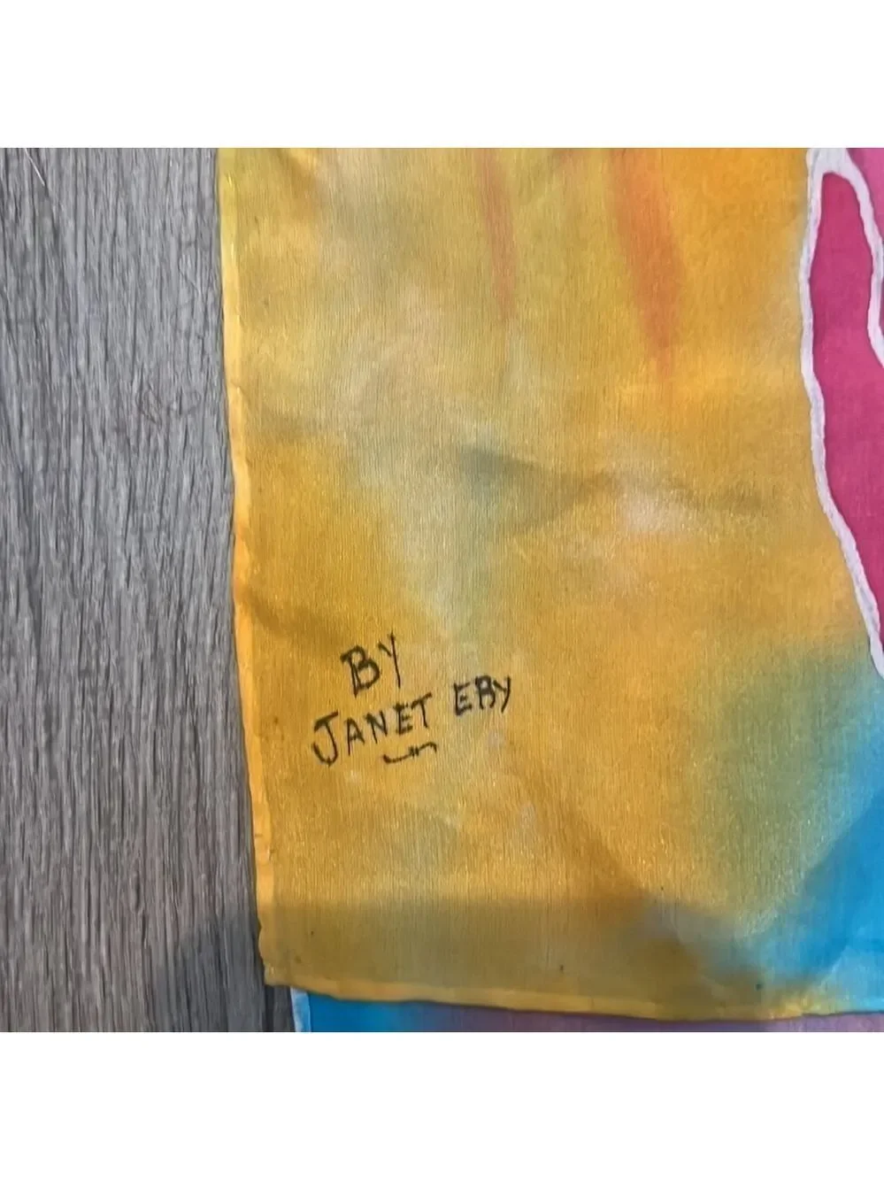Hand painted Silk‎ scarf by Janet Eby
